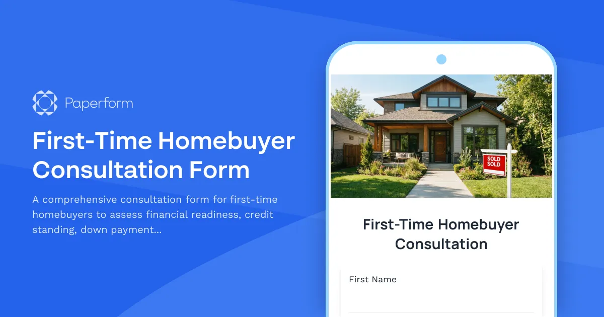 First-Time Homebuyer Consultation Form