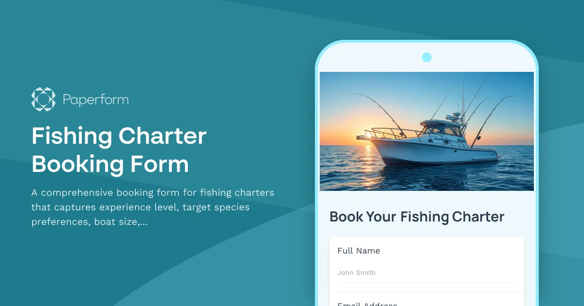 Fishing Charter Booking Form