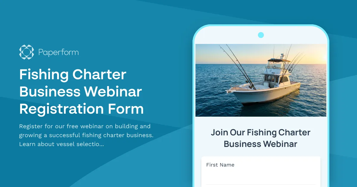 Fishing Charter Business Webinar Registration Form