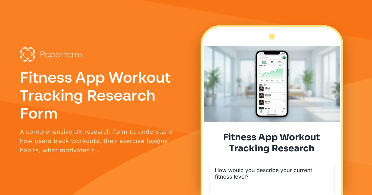 Fitness App Workout Tracking Research Form