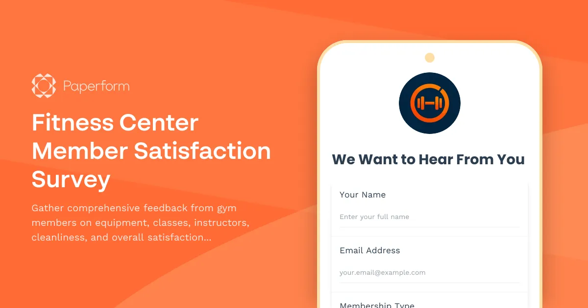 Fitness Center Member Satisfaction Survey