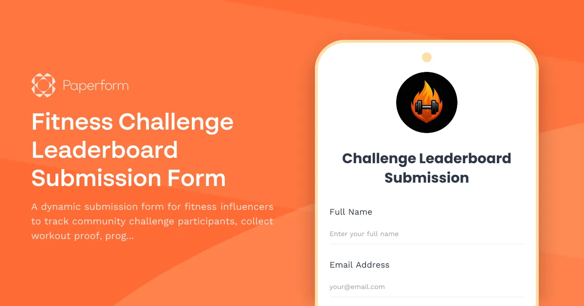 Fitness Challenge Leaderboard Submission Form