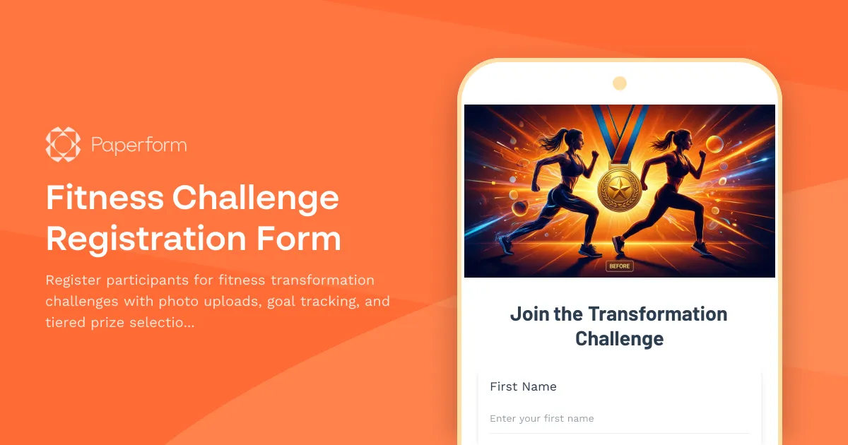 Fitness Challenge Registration Form