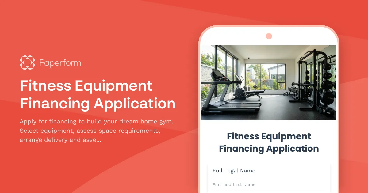 Fitness Equipment Financing Application