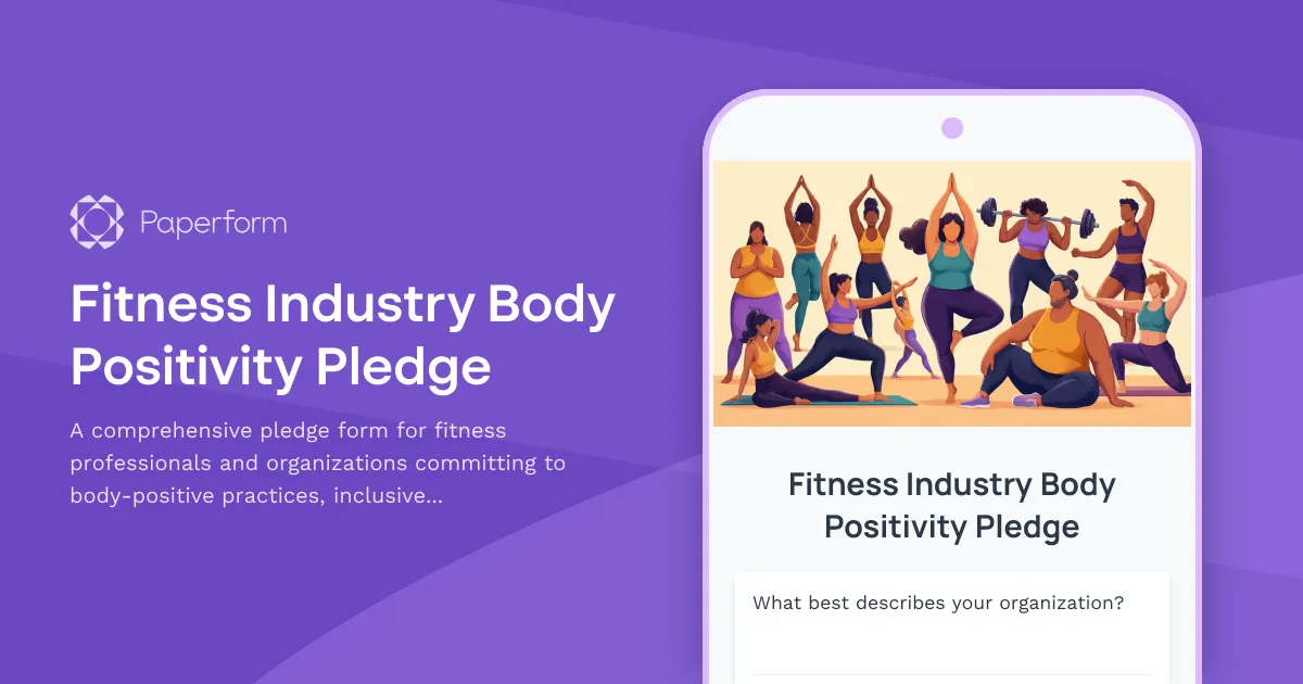 Fitness Industry Body Positivity Pledge