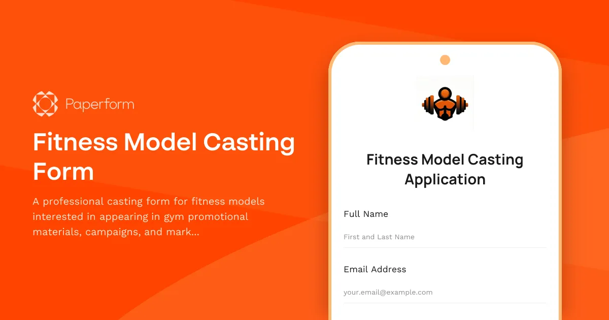 Fitness Model Casting Form