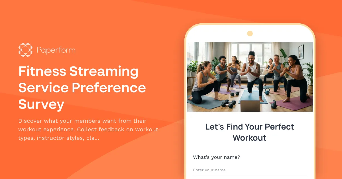 Fitness Streaming Service Preference Survey