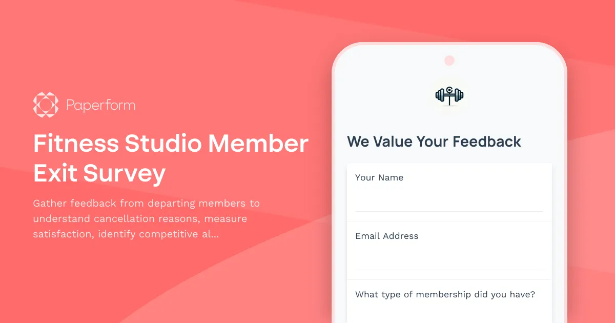 Fitness Studio Member Exit Survey