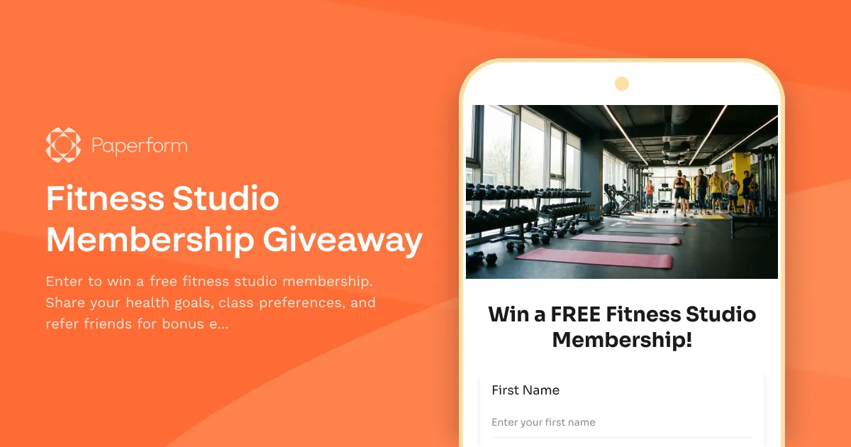 Fitness Studio Membership Giveaway