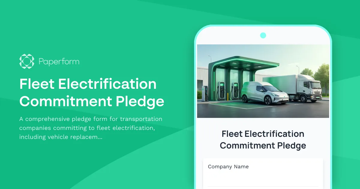 Fleet Electrification Commitment Pledge