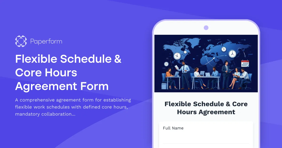 Flexible Schedule & Core Hours Agreement Form
