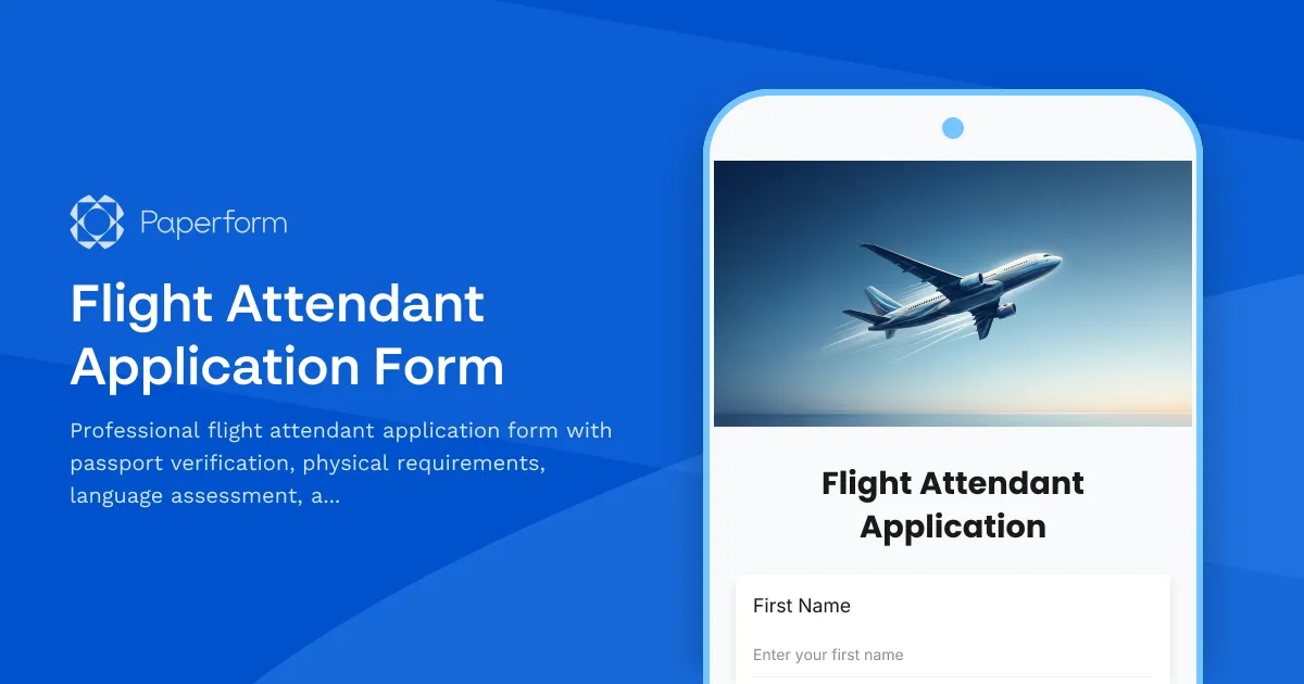 Flight Attendant Application Form