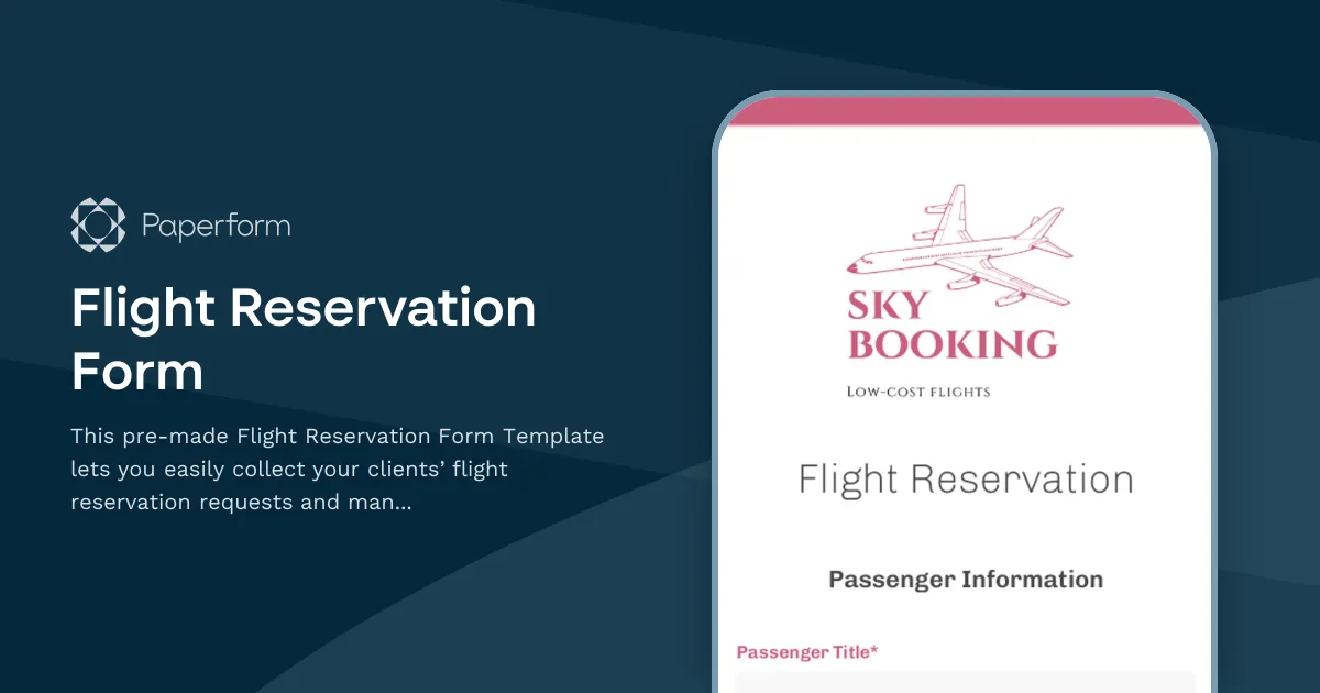 Flight Reservation Form