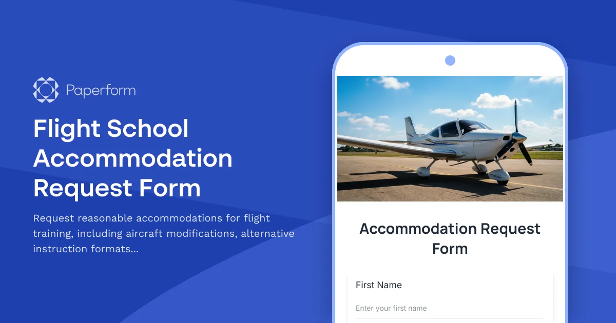Flight School Accommodation Request Form