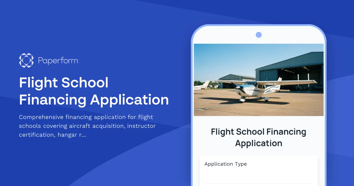 Flight School Financing Application