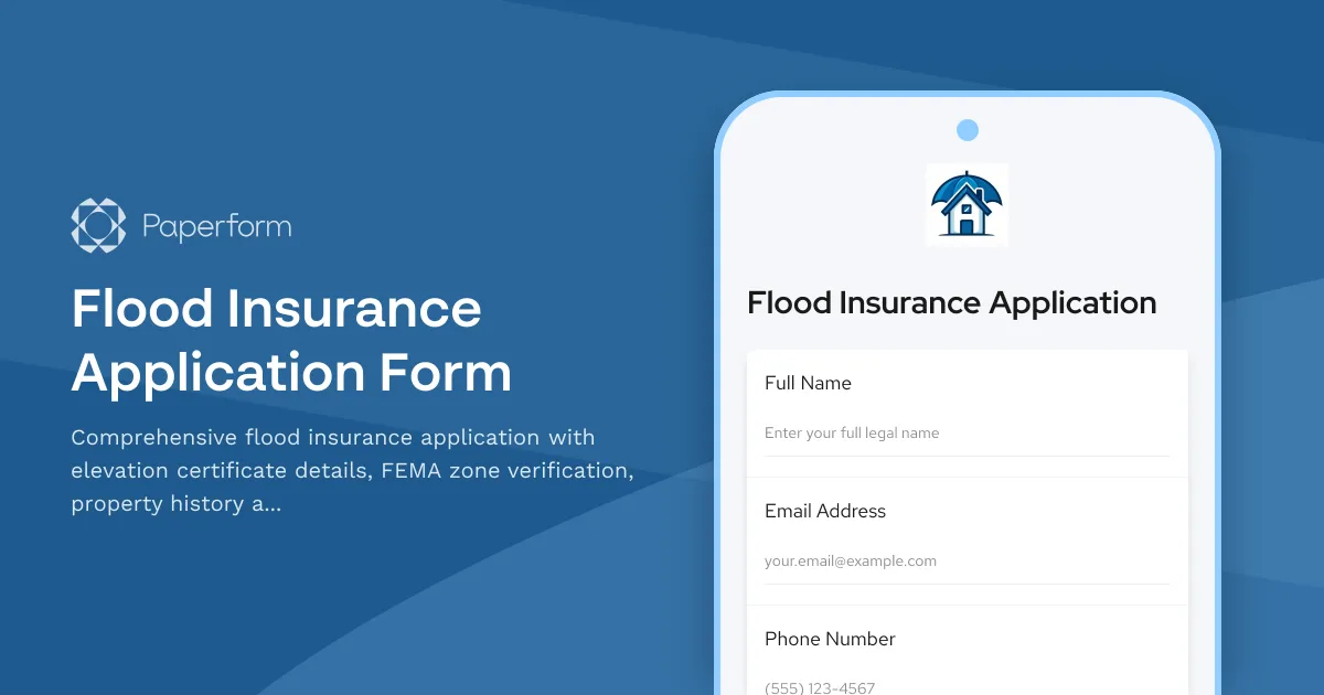 Flood Insurance Application Form