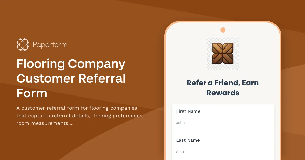 Flooring Company Customer Referral Form