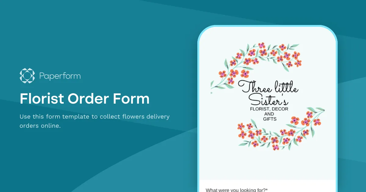 Florist Order Form