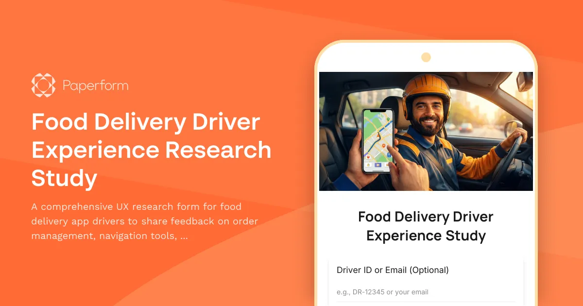 Food Delivery Driver Experience Research Study