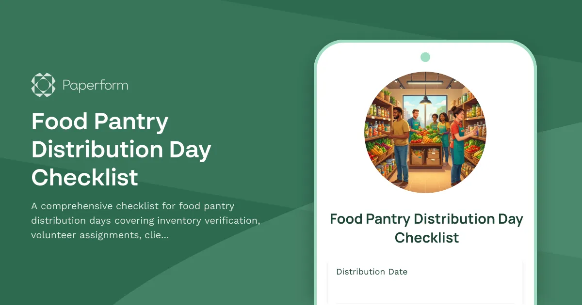 Food Pantry Distribution Day Checklist