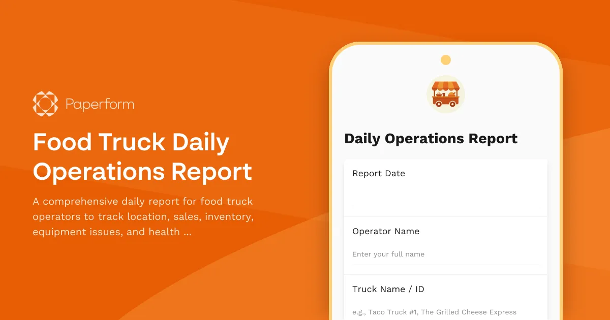 Food Truck Daily Operations Report