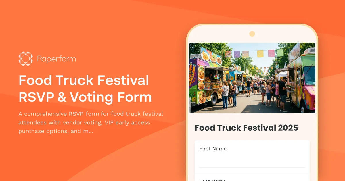 Food Truck Festival RSVP & Voting Form