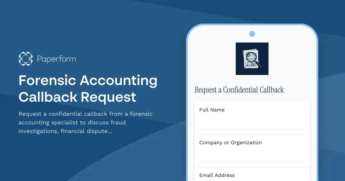 Forensic Accounting Callback Request