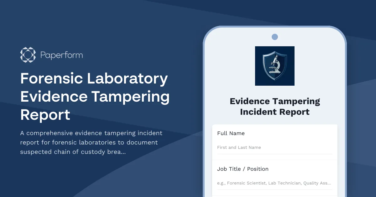 Forensic Laboratory Evidence Tampering Report