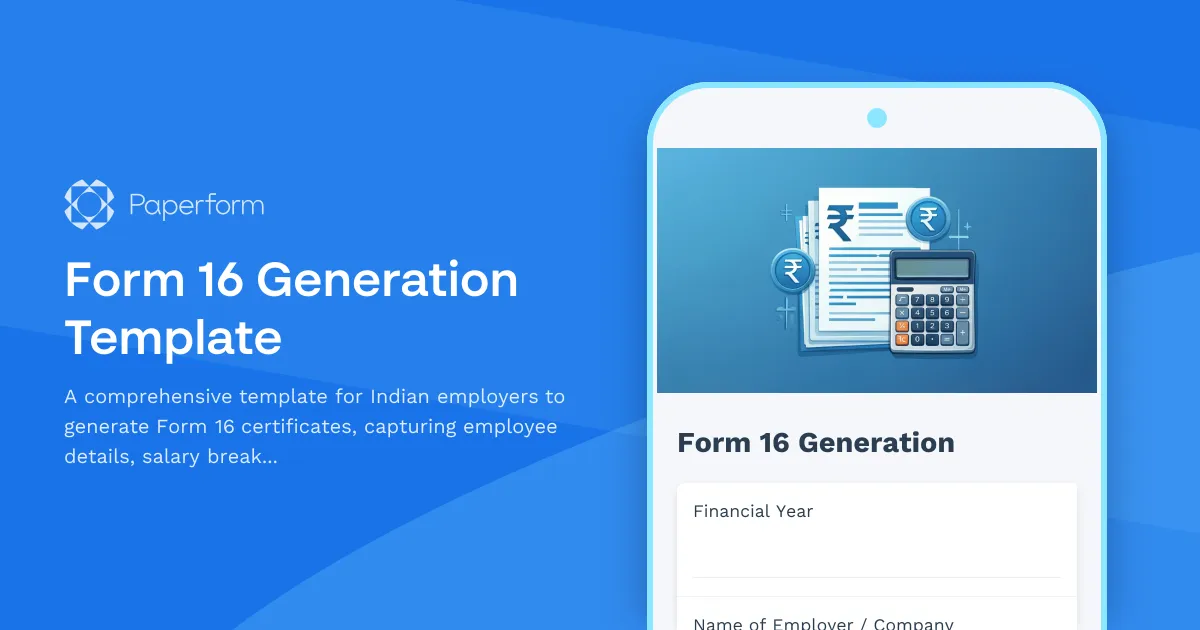 Form 16 Generation Template