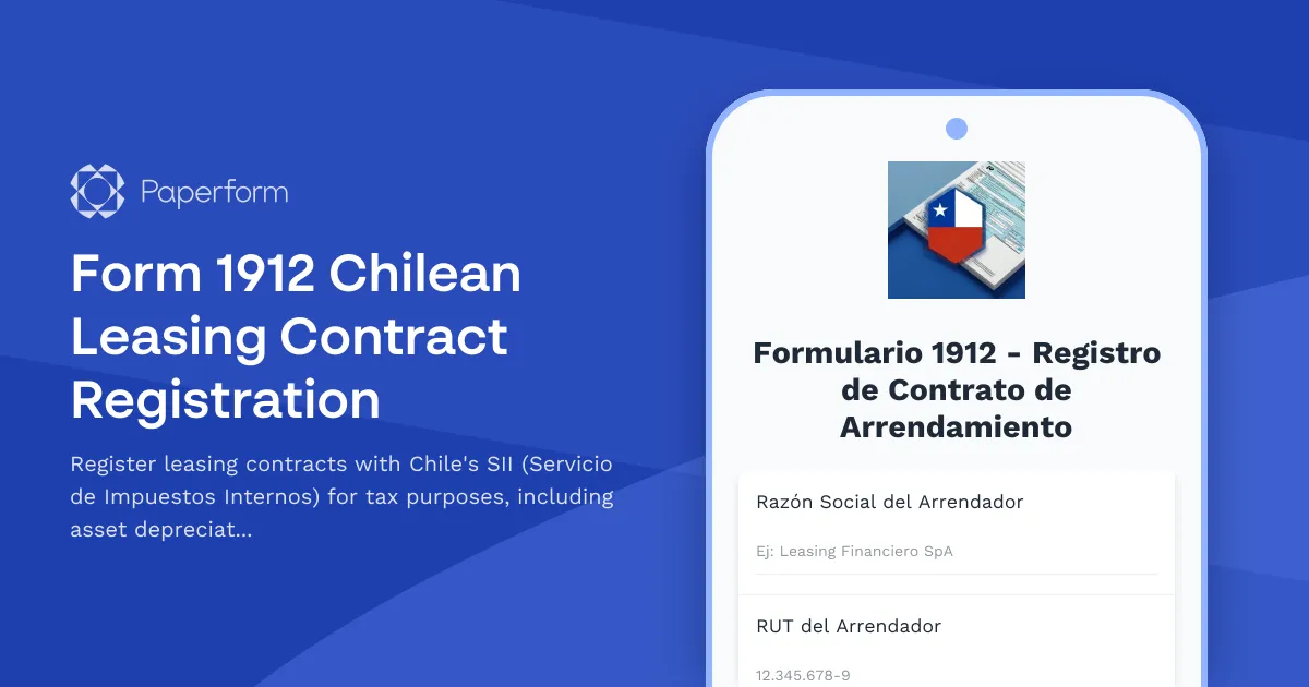 Form 1912 Chilean Leasing Contract Registration