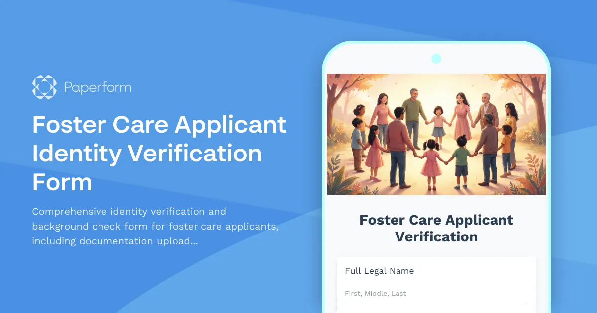 Foster Care Applicant Identity Verification Form