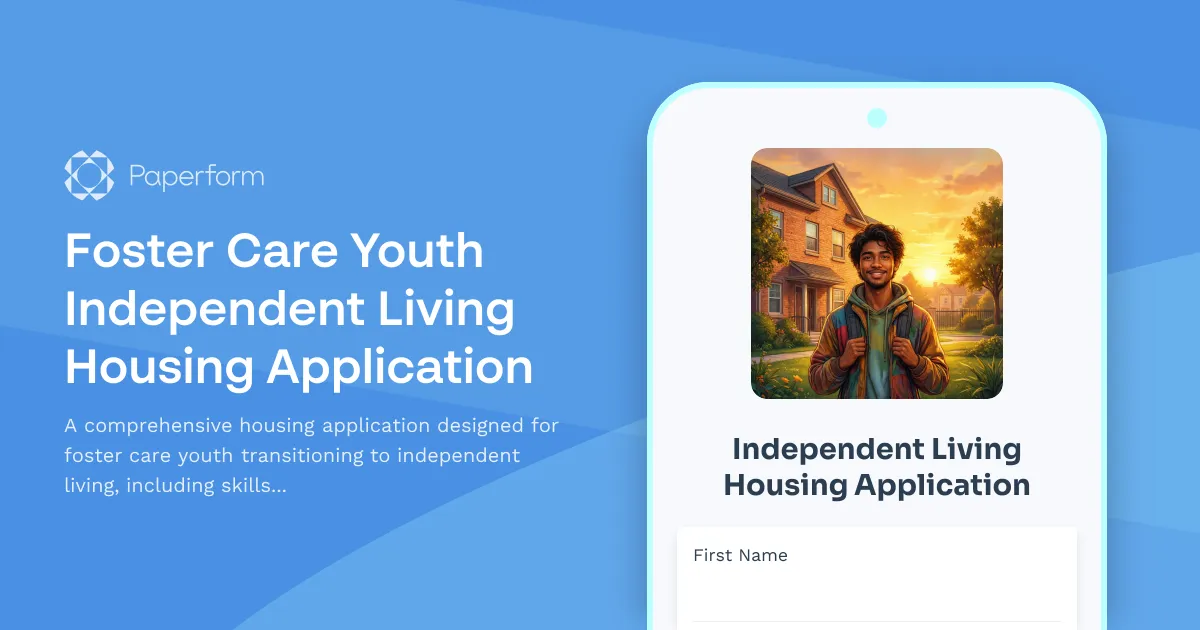 Foster Care Youth Independent Living Housing Application