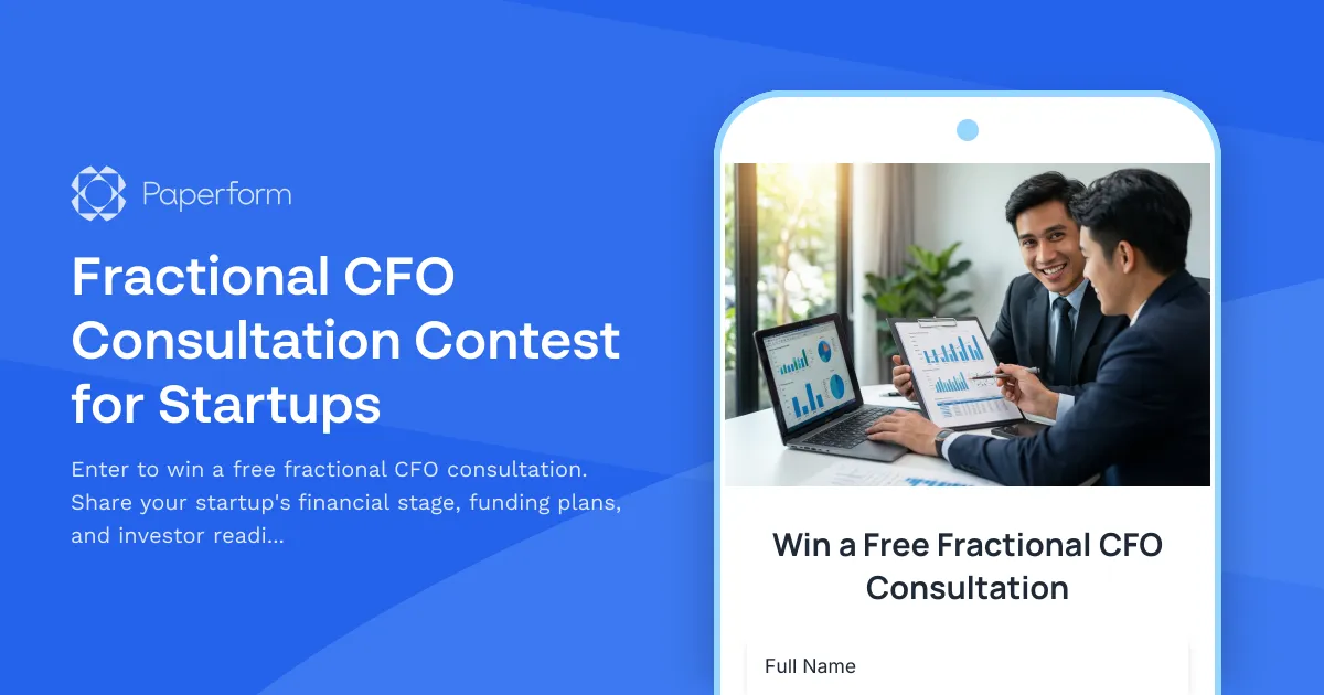 Fractional CFO Consultation Contest for Startups