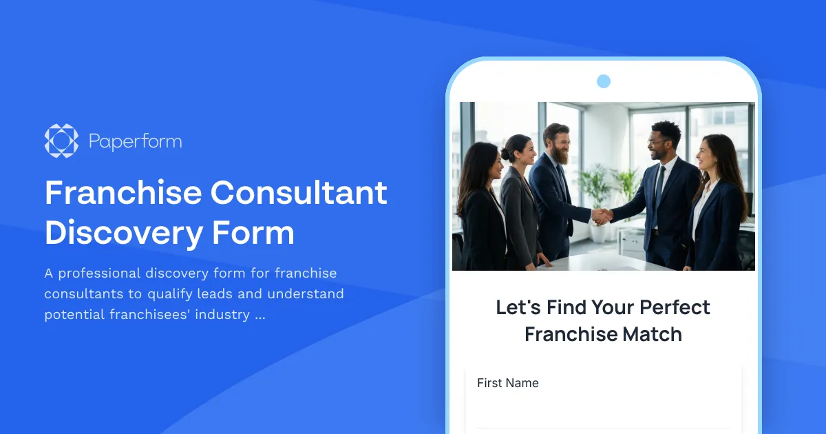 Franchise Consultant Discovery Form