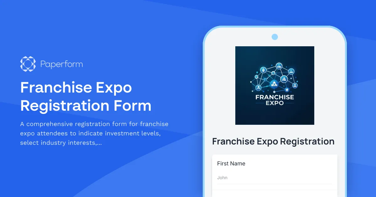 Franchise Expo Registration Form