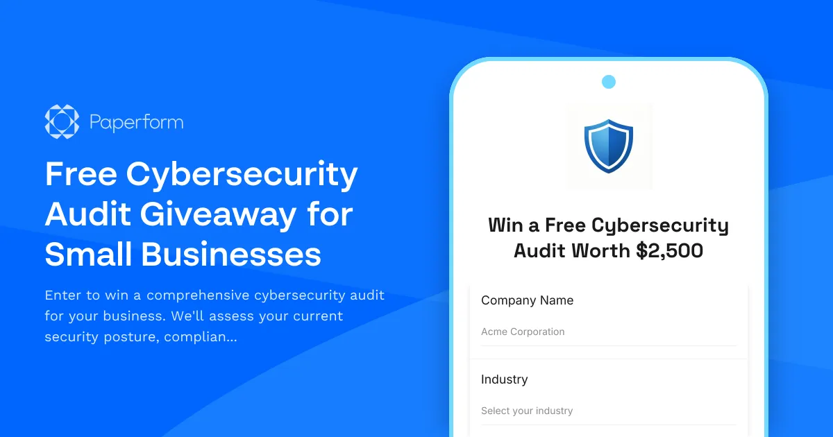 Free Cybersecurity Audit Giveaway for Small Businesses