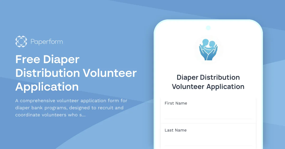Free Diaper Distribution Volunteer Application