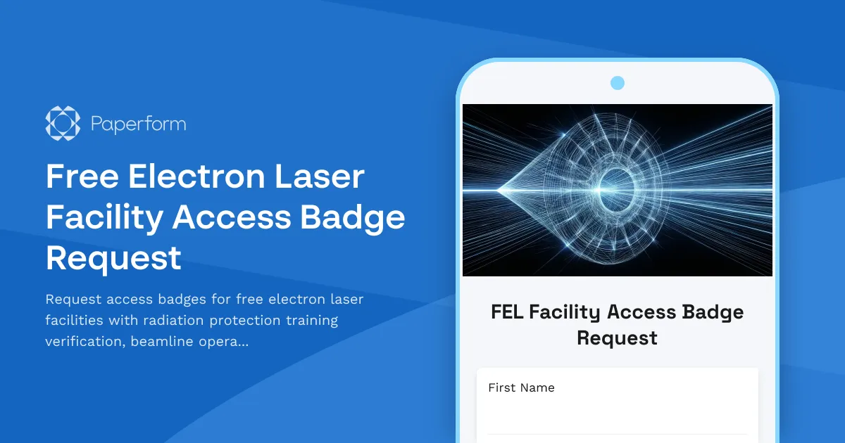 Free Electron Laser Facility Access Badge Request