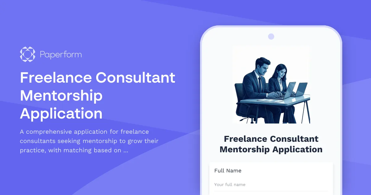 Freelance Consultant Mentorship Application