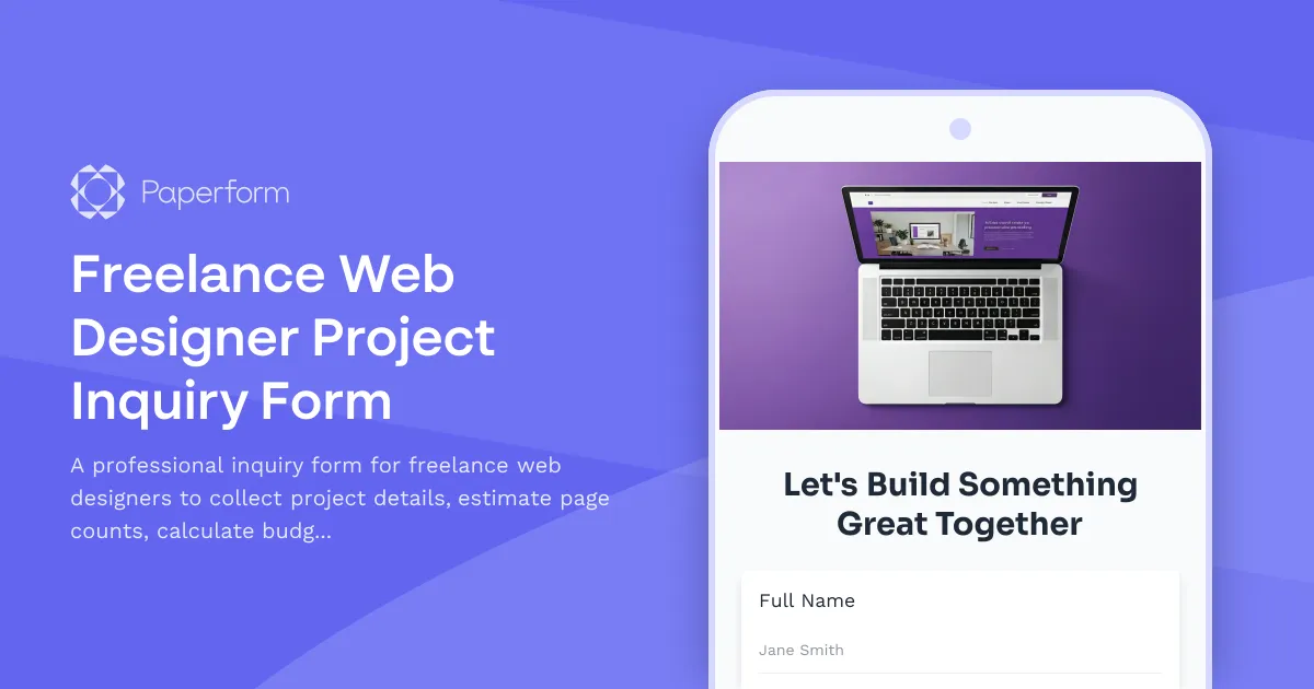 Freelance Web Designer Project Inquiry Form