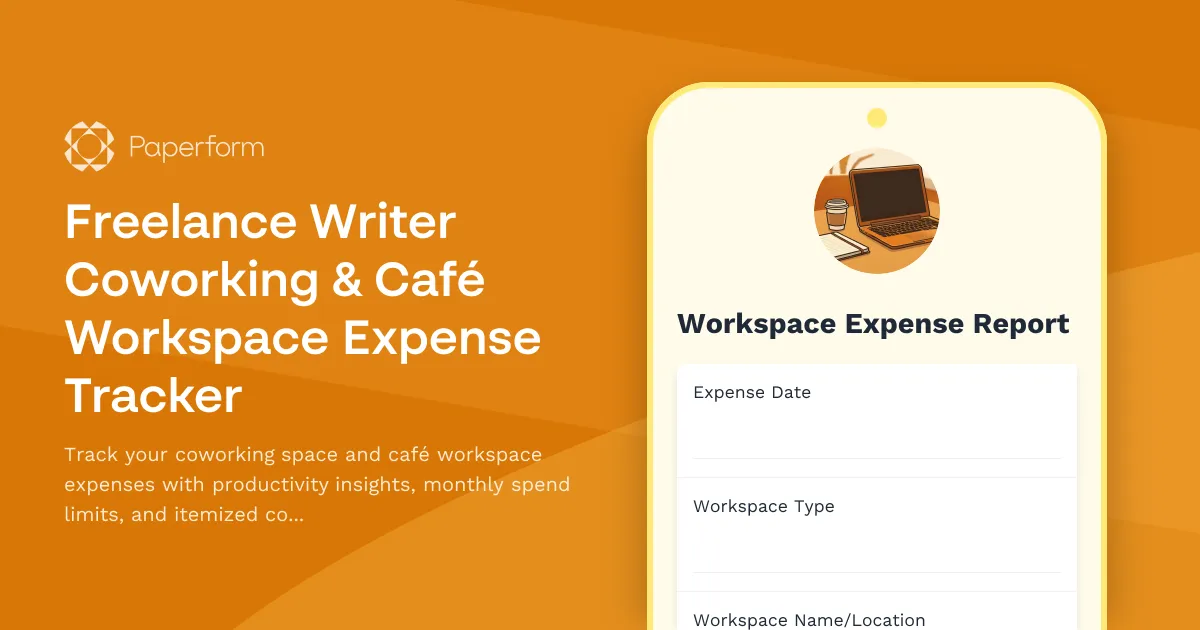 Freelance Writer Coworking & Café Workspace Expense Tracker