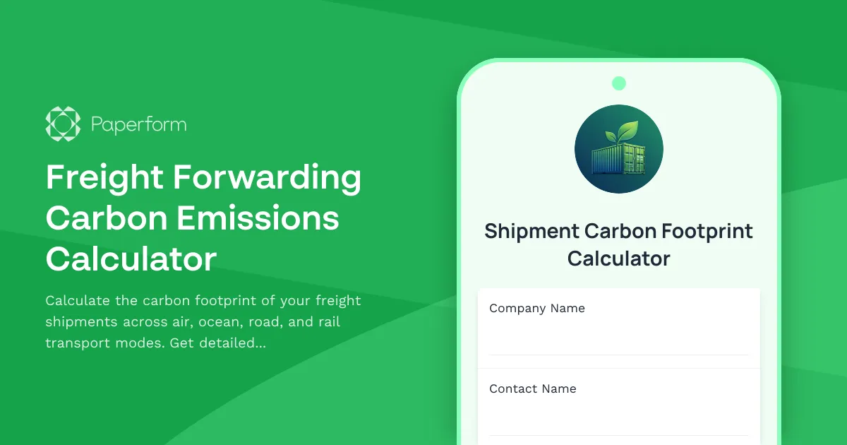Freight Forwarding Carbon Emissions Calculator