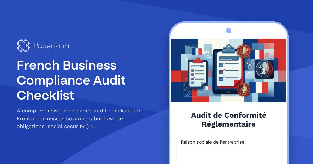 French Business Compliance Audit Checklist