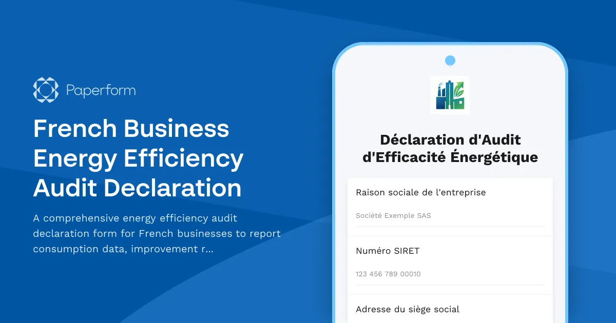 French Business Energy Efficiency Audit Declaration