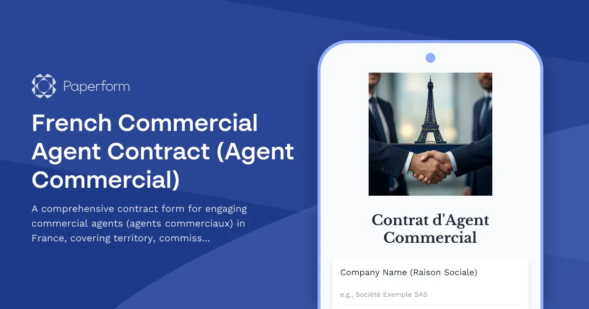 French Commercial Agent Contract (Agent Commercial)