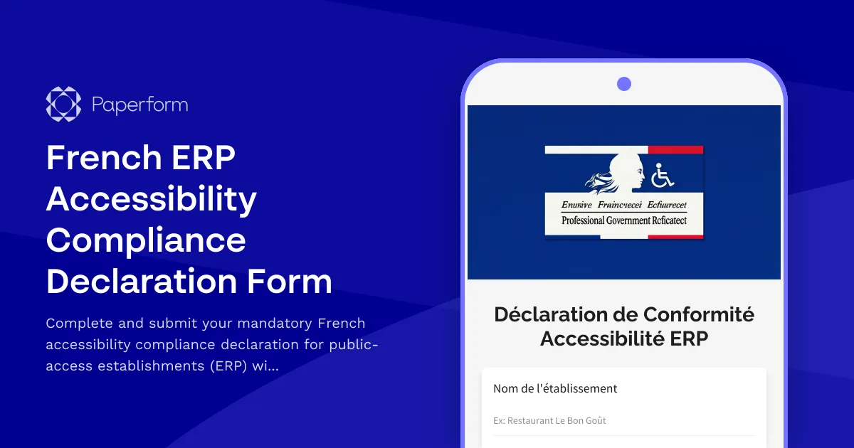 French ERP Accessibility Compliance Declaration Form