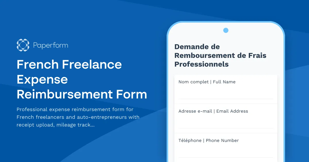 French Freelance Expense Reimbursement Form