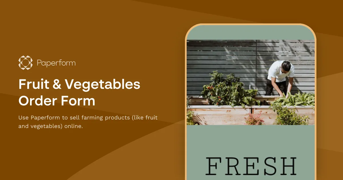 Fruit & Vegetables Order Form