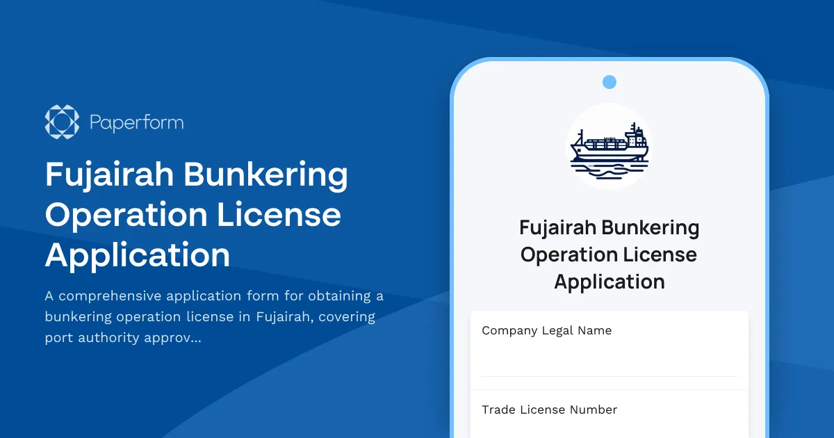 Fujairah Bunkering Operation License Application