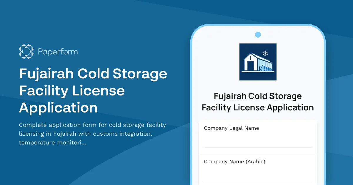Fujairah Cold Storage Facility License Application